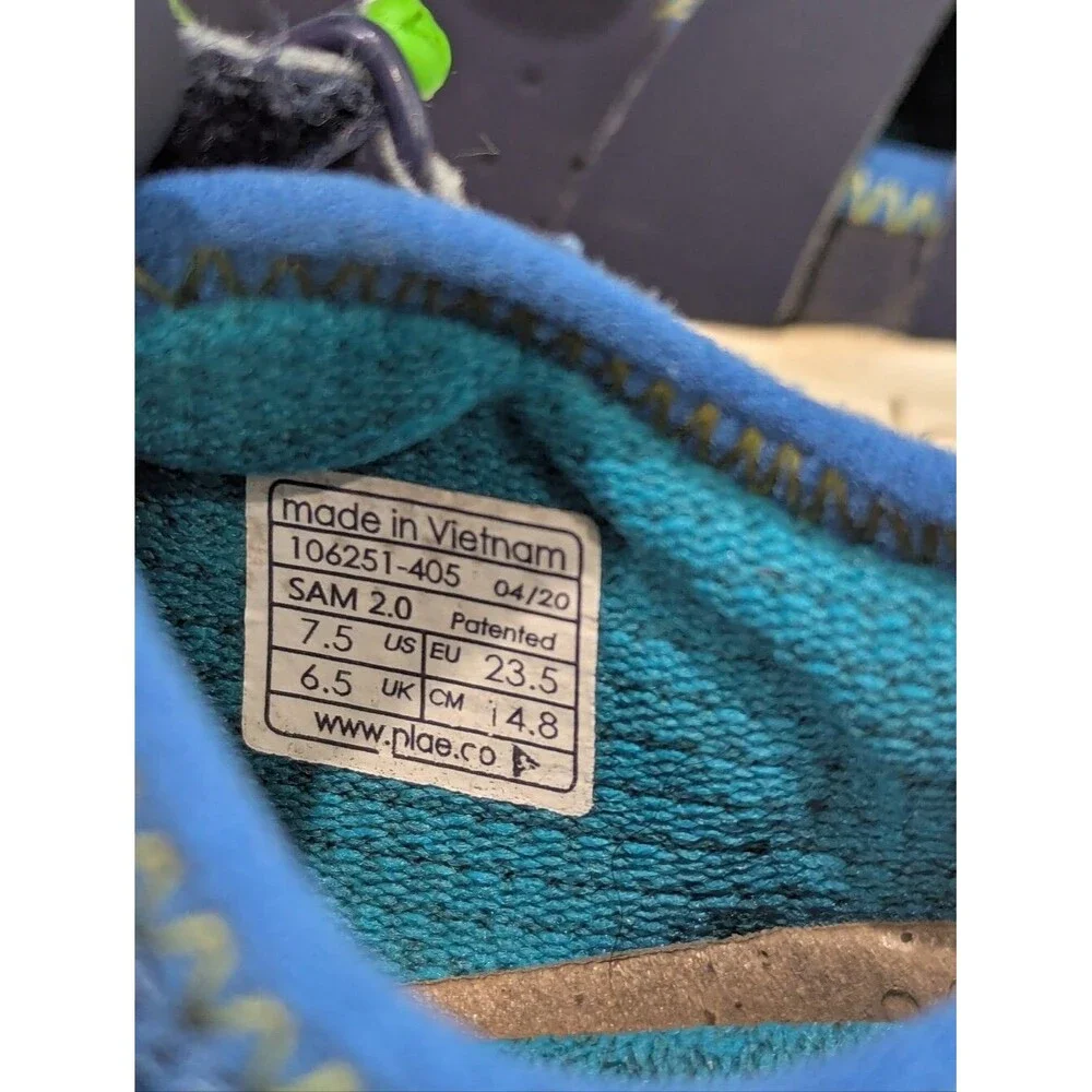 Plae Kids Sam 2.0 Blue Green Fisherman Sandal Sneaker Summer Toddler Boys 7.5